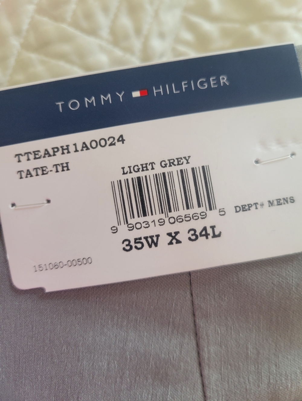 Tommy Hilfiger Stretch Dress Pants Light Grey Tailored 35x34 NWT - Picture 5 of 7